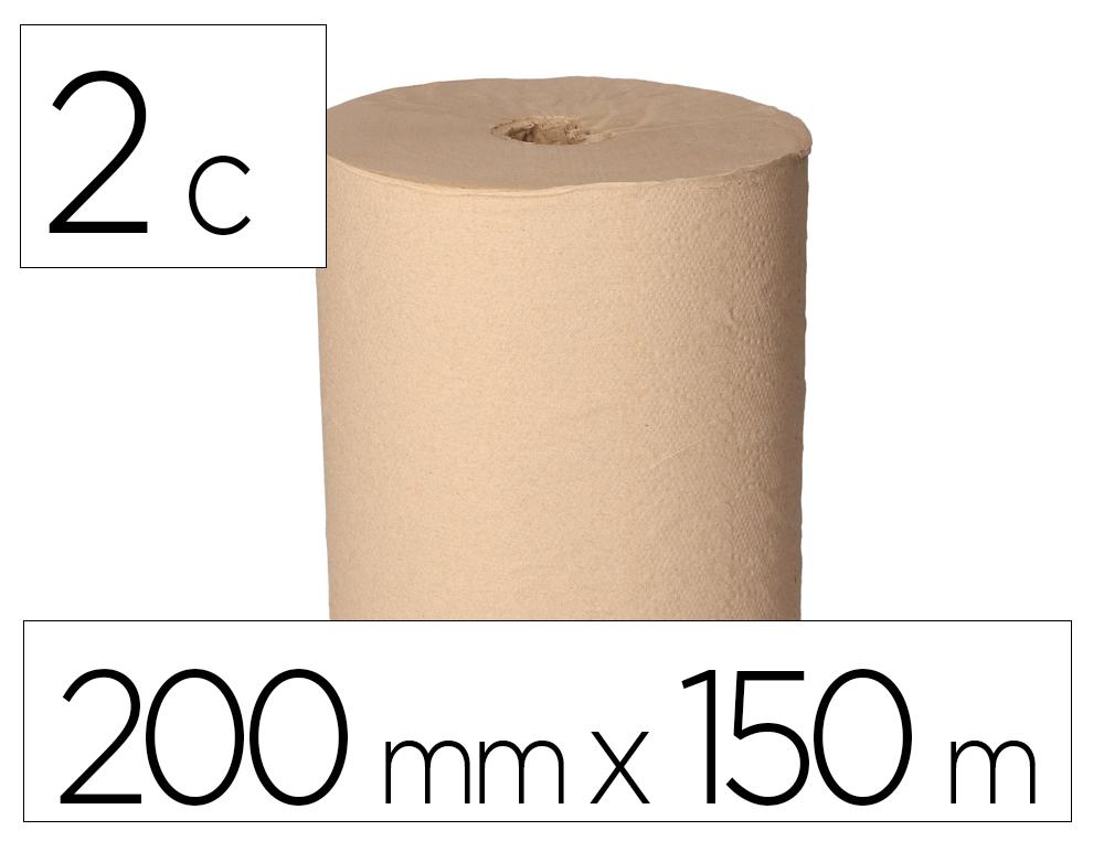 Bunzl Papel secamanos Green Source Nature 2 capas celulosa reciclada kraft 200 mm x 150 mt paquete de 6 bobinas