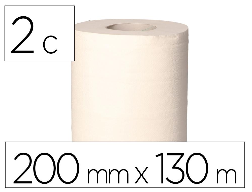 Bunzl Papel secamanos GreenSource 2 capas celulosa virgen blanca 200 mm x 130 m, paquete de 6 rollos