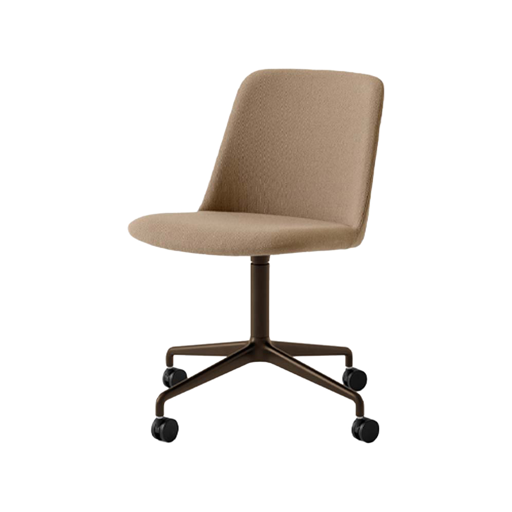 Silla de oficina Rely HW23 Tela hallingdal 224 peanut, bronserat stativ