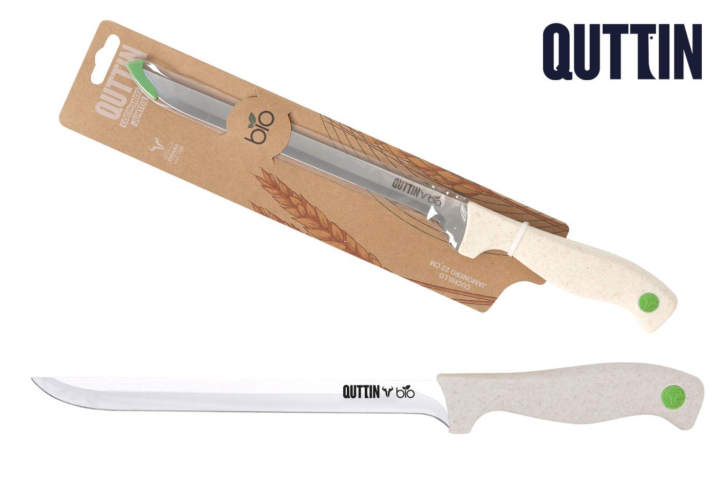 Quttin Cuchillo Jamonero de 22 cm para Cortar Jamón, Colección Bio (24 Unidades)