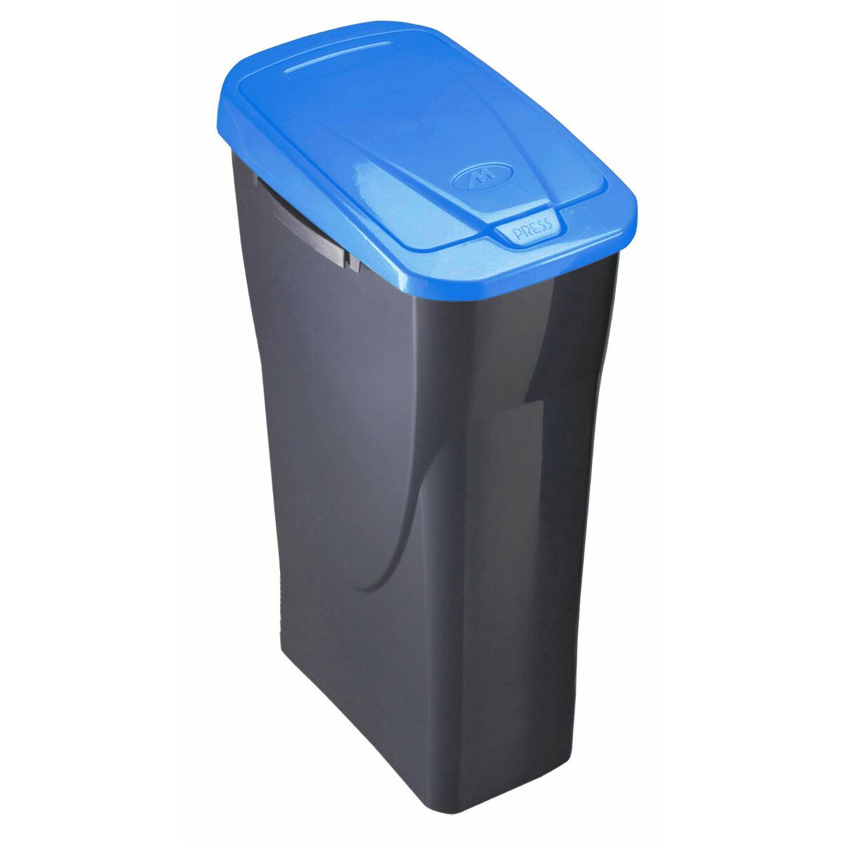 Mondex Cubo de Basura con Tapa Ecobin 25 L Negro/Azul Polipropileno Conectable 24,5x36,5x51 cm