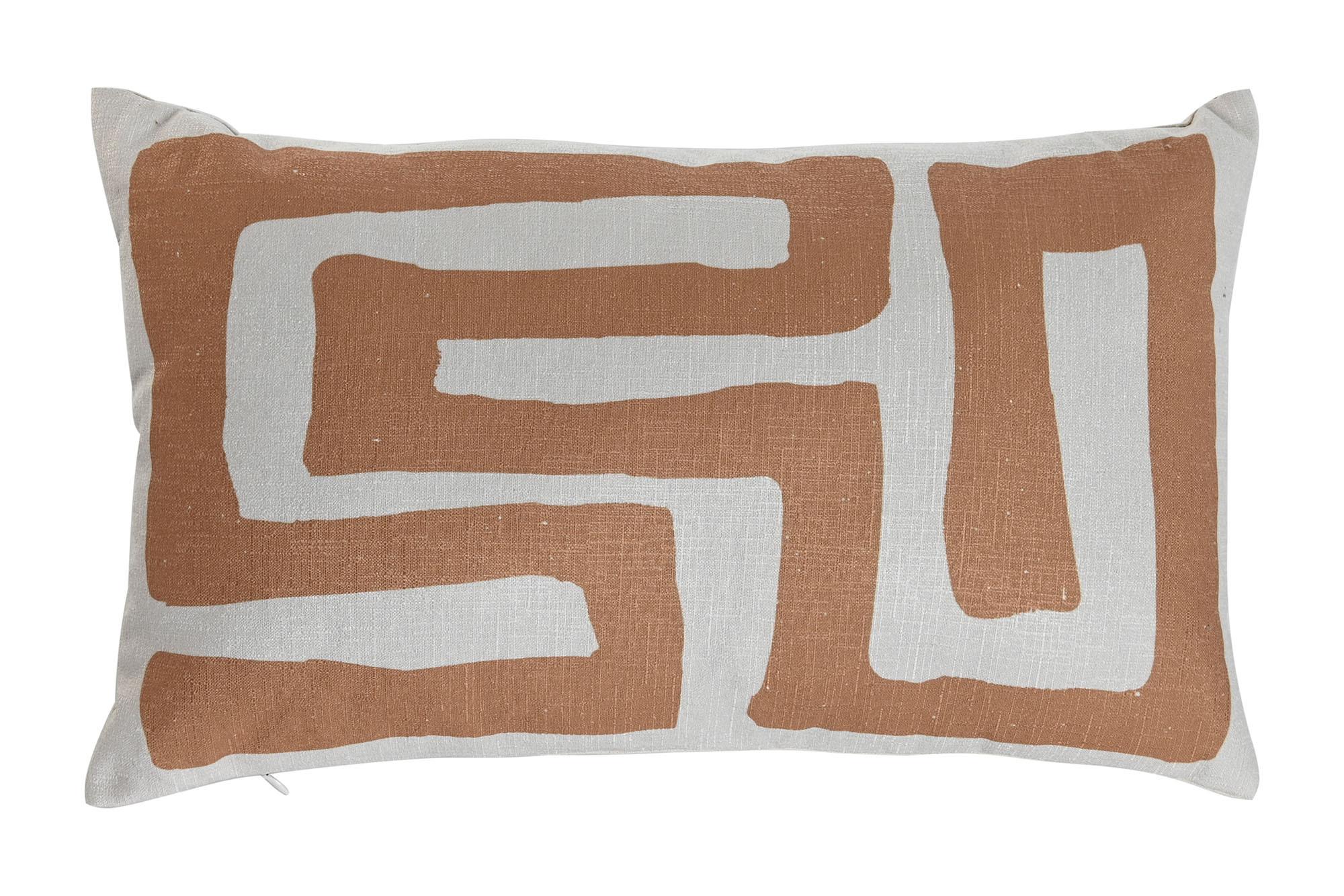 DKD Home Decor 1c24 Cojín Decorativo Boho de Algodón Crudo Mostaza 30x50 cm con Cremallera para Sofá o Cama, Estilo Terracotta - Pack de 2 Unidades