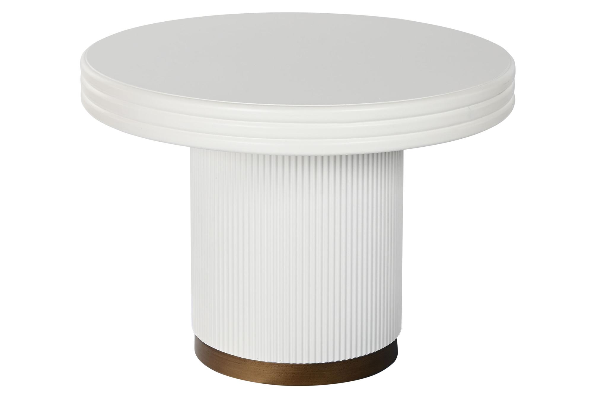 DKD Home Decor Mesa de Centro Estilo Chic Colección Hao artde Madera Abeto y MDF Blanco 70 cm Ancho x 70 cm Largo x 52 cm Alto