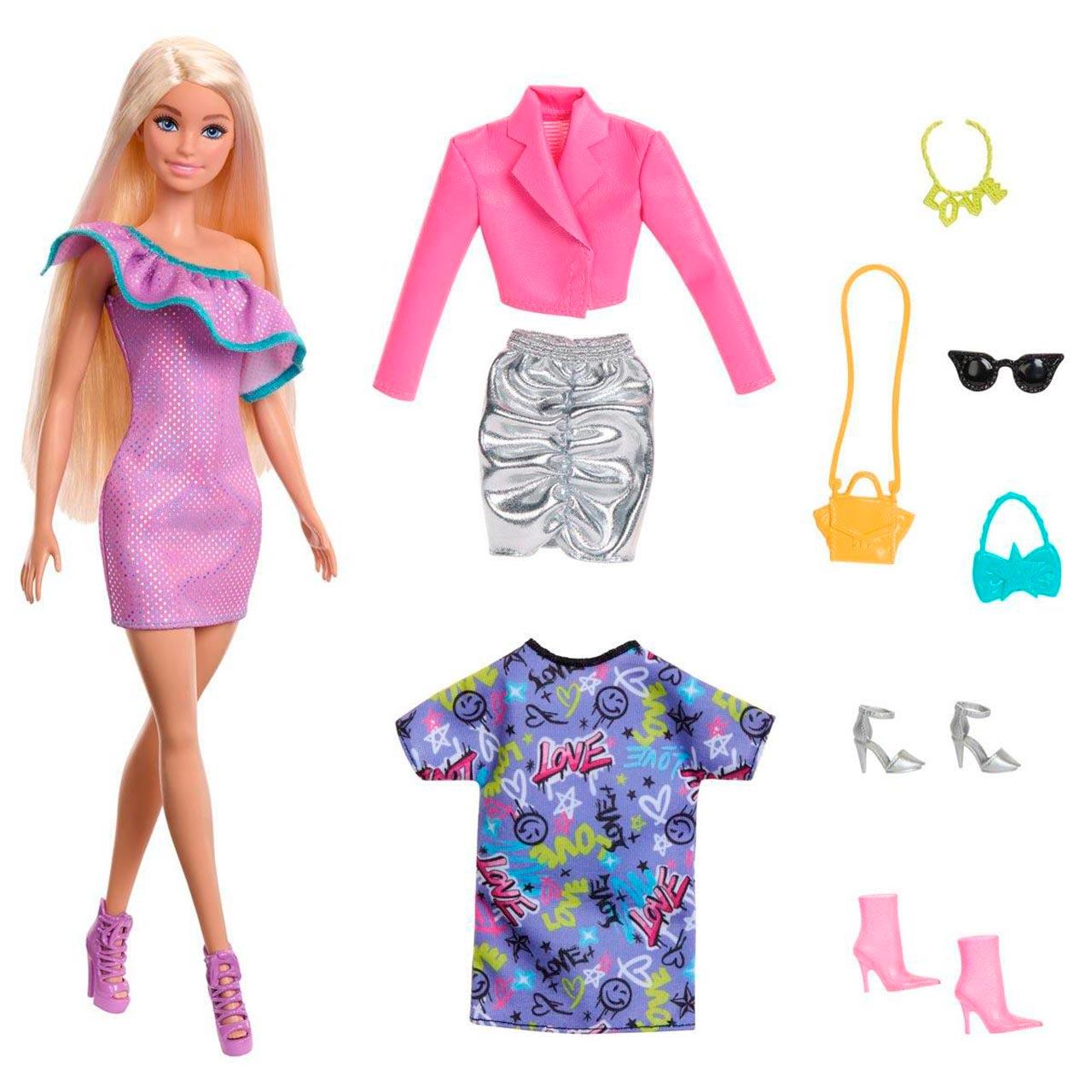 Mattel Muñeca Millie Barbie Fashionista con 3 Modas Noche para Niños de 3+ Años