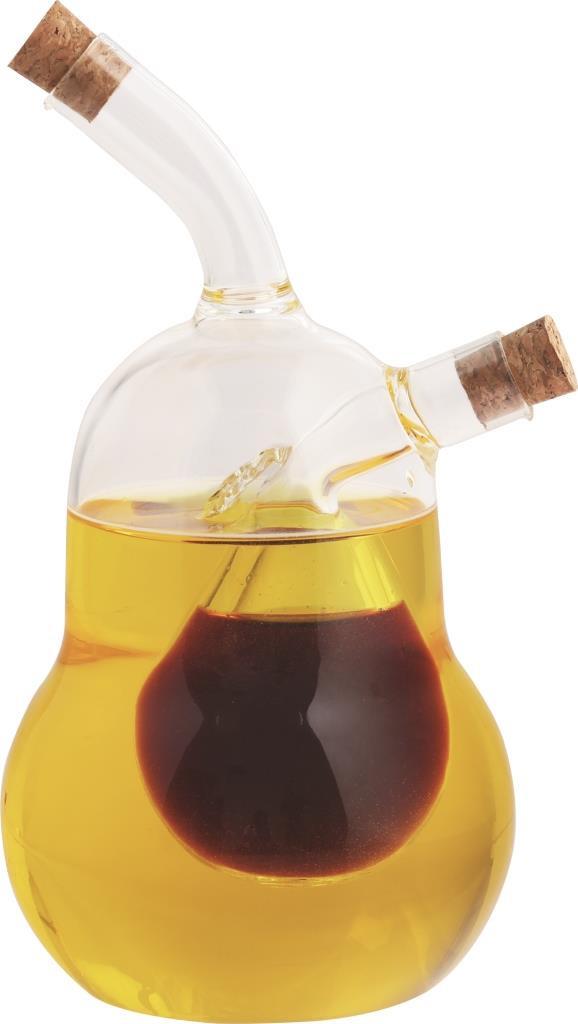 DKD Home Decor Aceitera Vinagrera Basicos para Aceite y Vinagre de Borosilicato y Corcho Transparente 540 ml