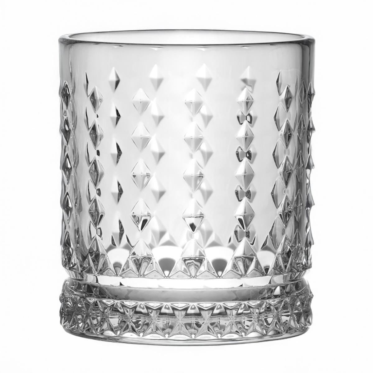 Quid Vaso Bajo Vidrio Style Transparente con Relieve - Pack de 6 Vasos de 37 cL, Apto Lavavajillas y Frigorífico