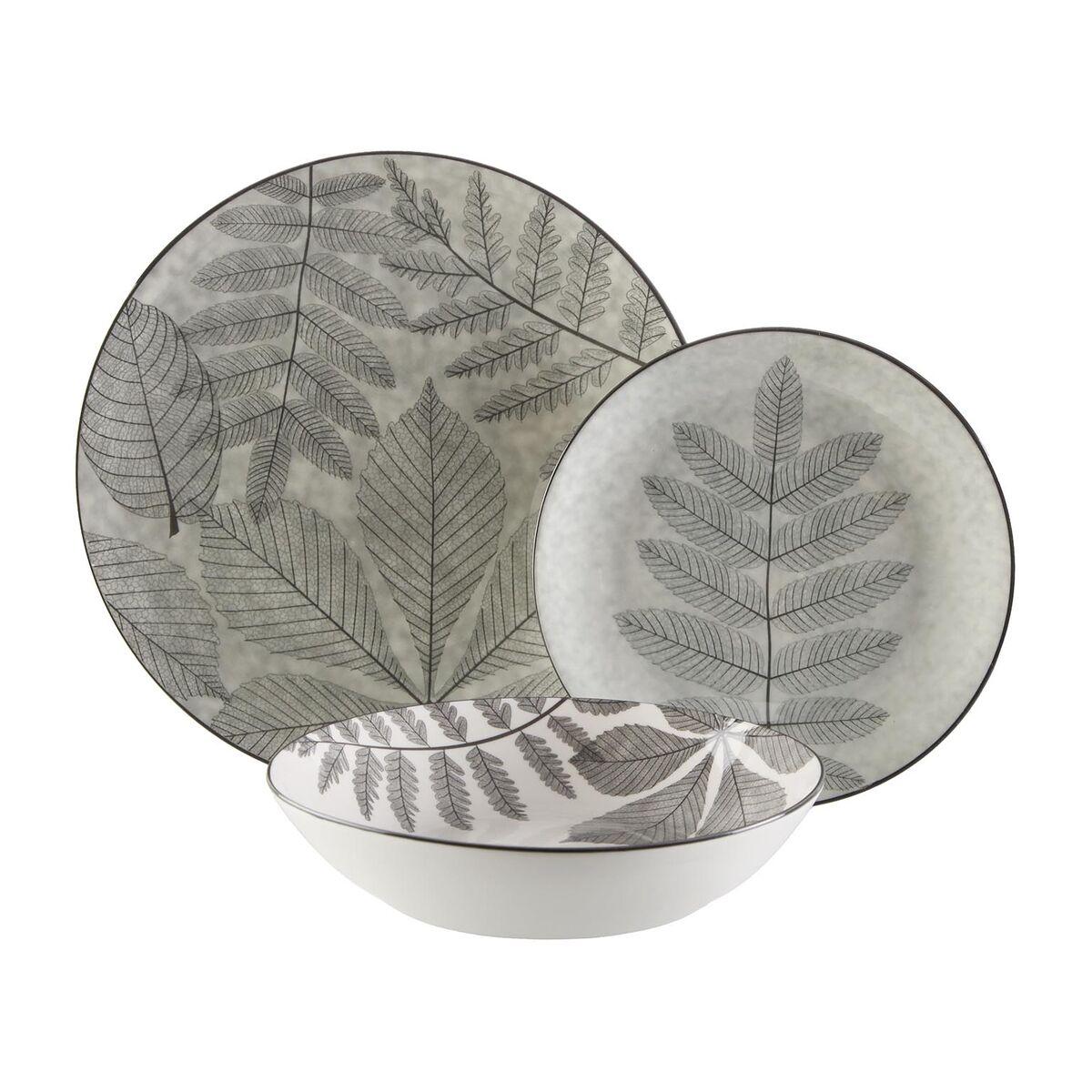 Vajilla Versa Aylen Gris Porcelana 18 Piezas