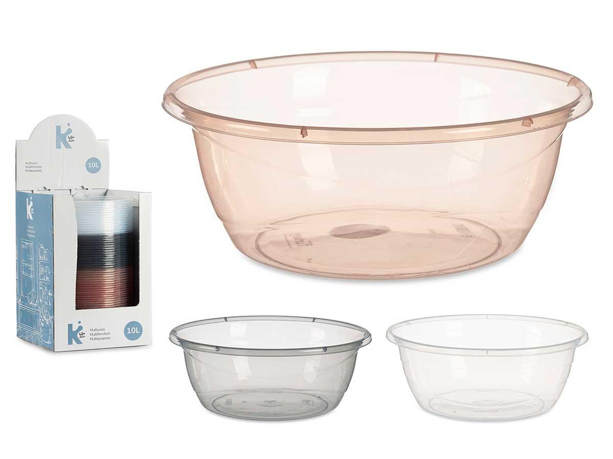 Kipit Multiuso Plástico 10L Transparente, Gris o Beige, 37x14x37 cm (50 Unidades)