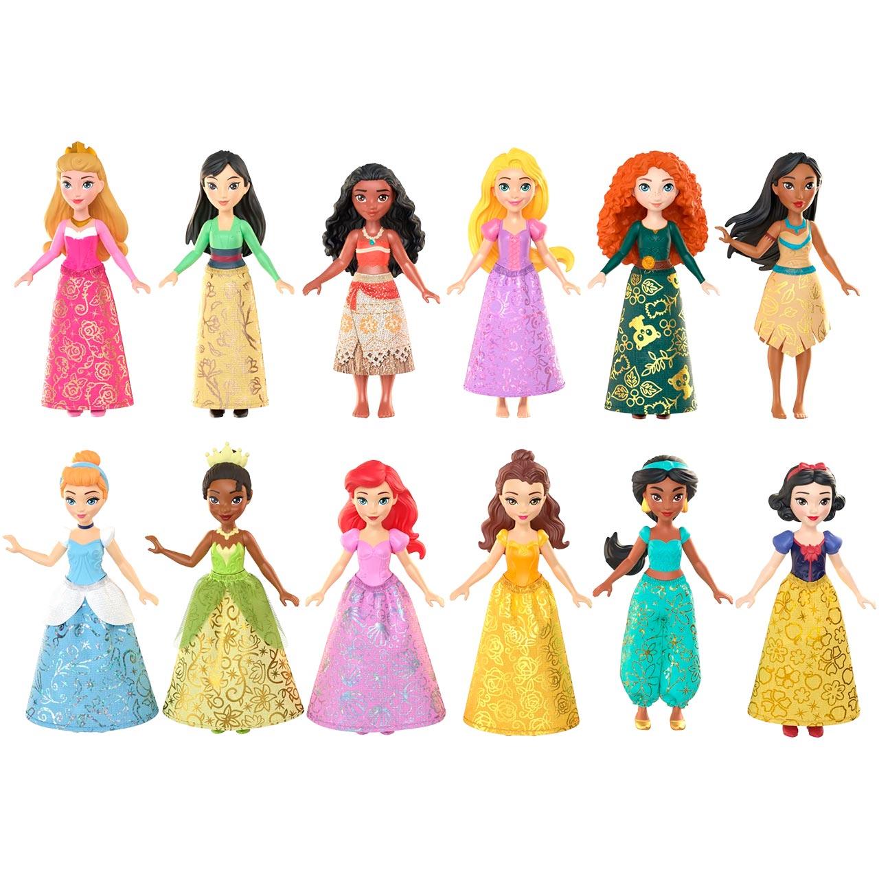 Mattel Hlw69 Disney Princess Minis Muñecas Coleccionables Articuladas, con Atuendos Intercambiables y Detalles Metálicos, Surtidas
