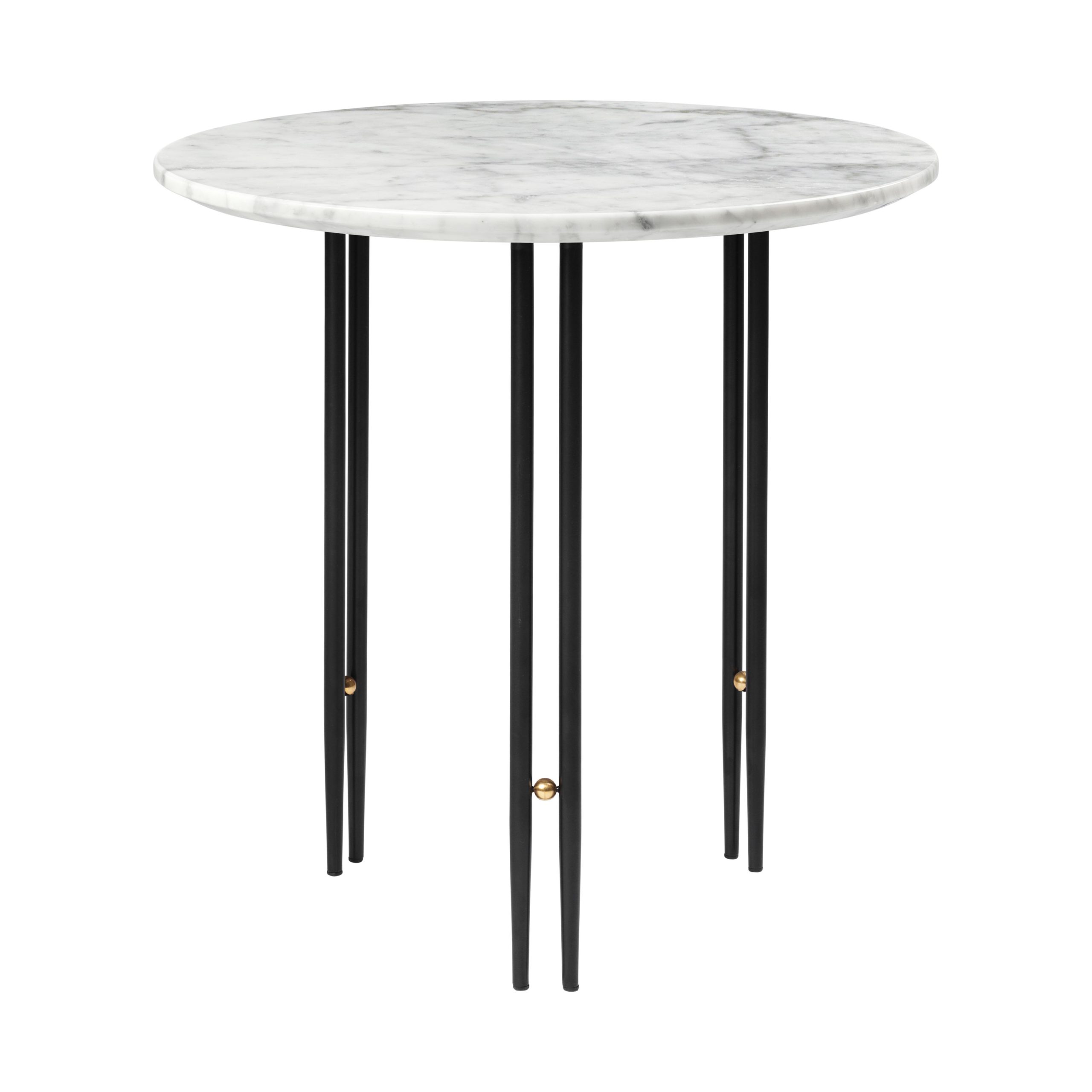 Mesa de centro IOI Ø50 cm negro-latón-mármol blanco
