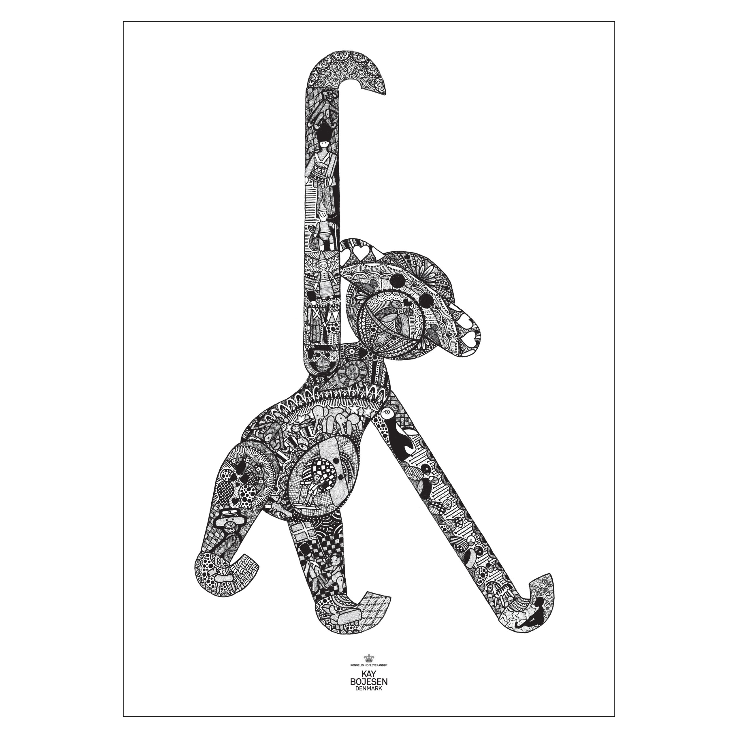 Lámina Kay Bojesen mono 50x70 cm