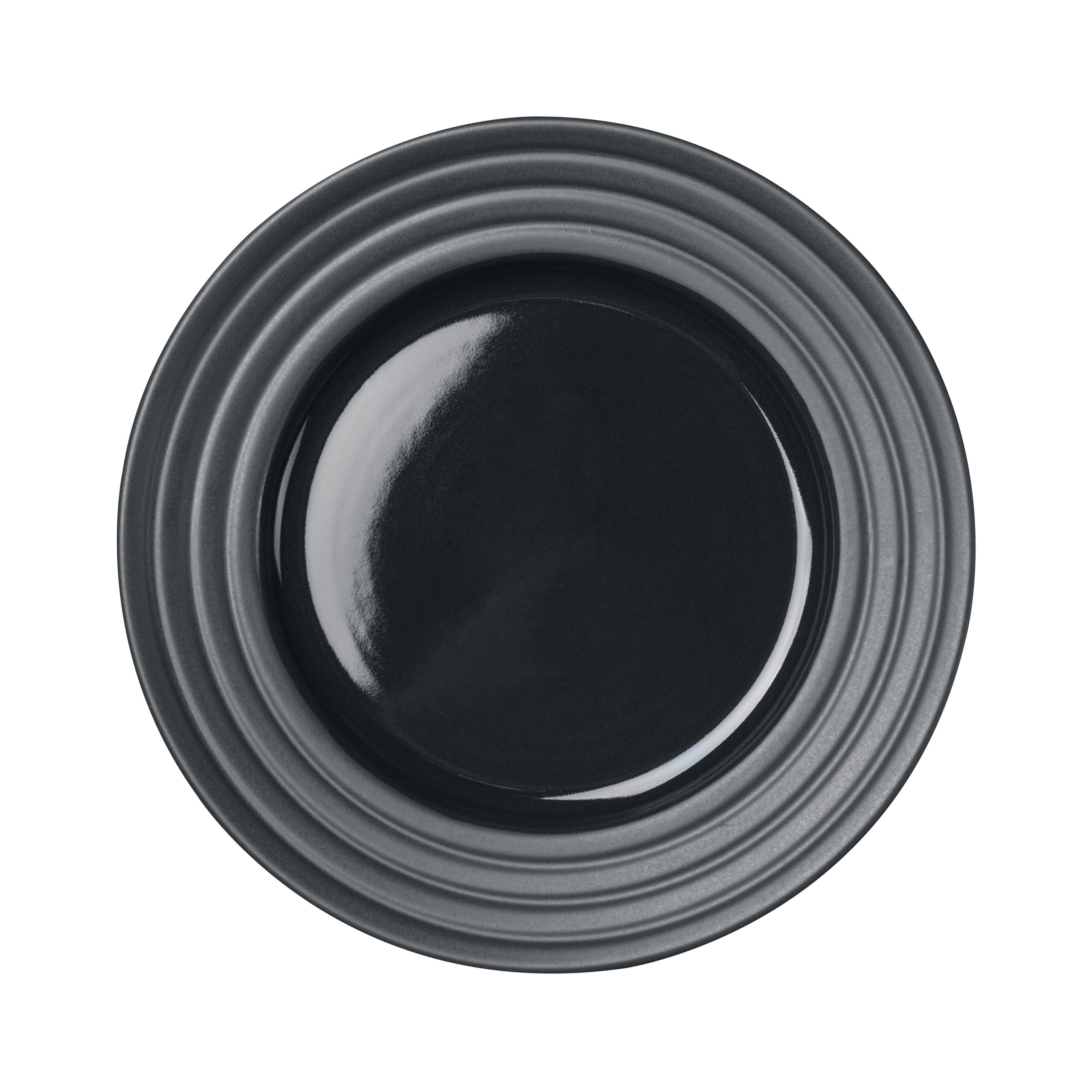 Plato Lines Ø21 cm gris oscuro
