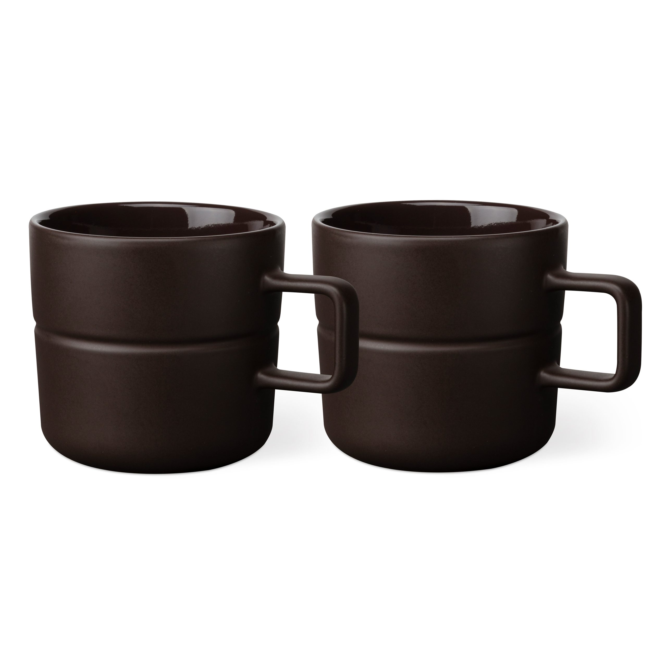 2 Tazas Lines 50 cl marrón