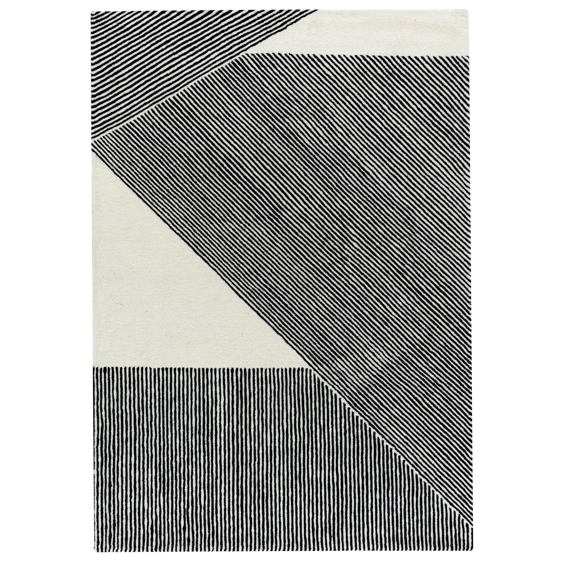 Alfombra de lana Stripes blanco natural 200x300 cm