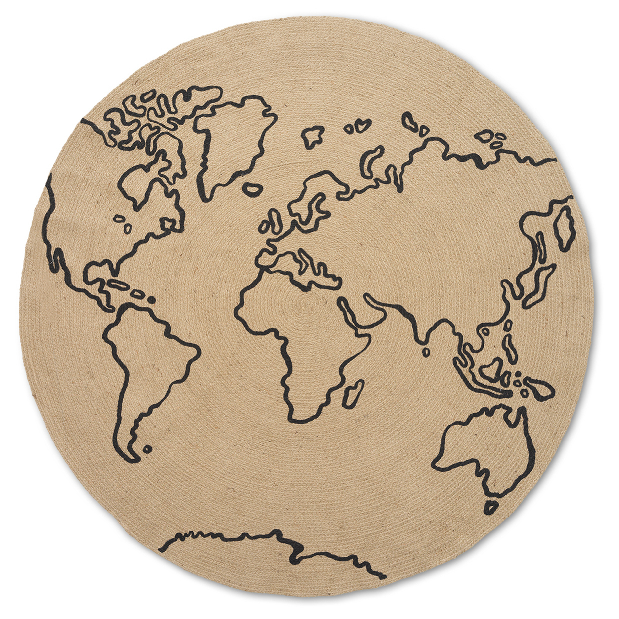 Alfombra de yute World large Ø130 cm Beige