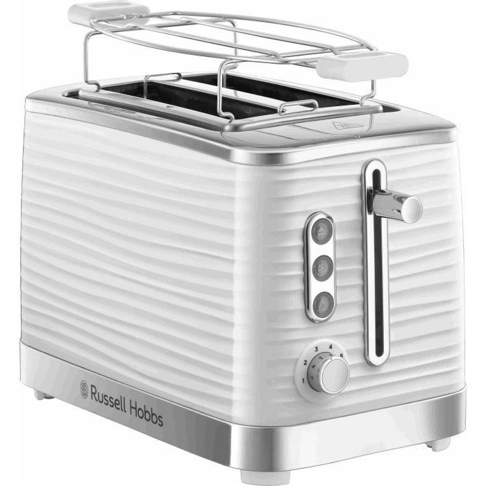 Russell Hobbs 24370-56 Tostador Inspire Blanco, Función Levantar y Ver, Calientapanecillos, Ajuste de Tueste