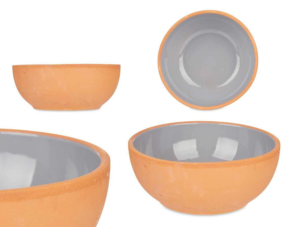 La Dehesa Bowl de Barro 20 cm Gris y Marrón, Apto Horno, Microondas, Nevera y Lavavajillas (8 Unidades)
