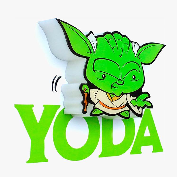 3D Light FX Lámpara Mini Yoda Star Wars 3D LED, funciona con pilas, nunca se calienta al tacto