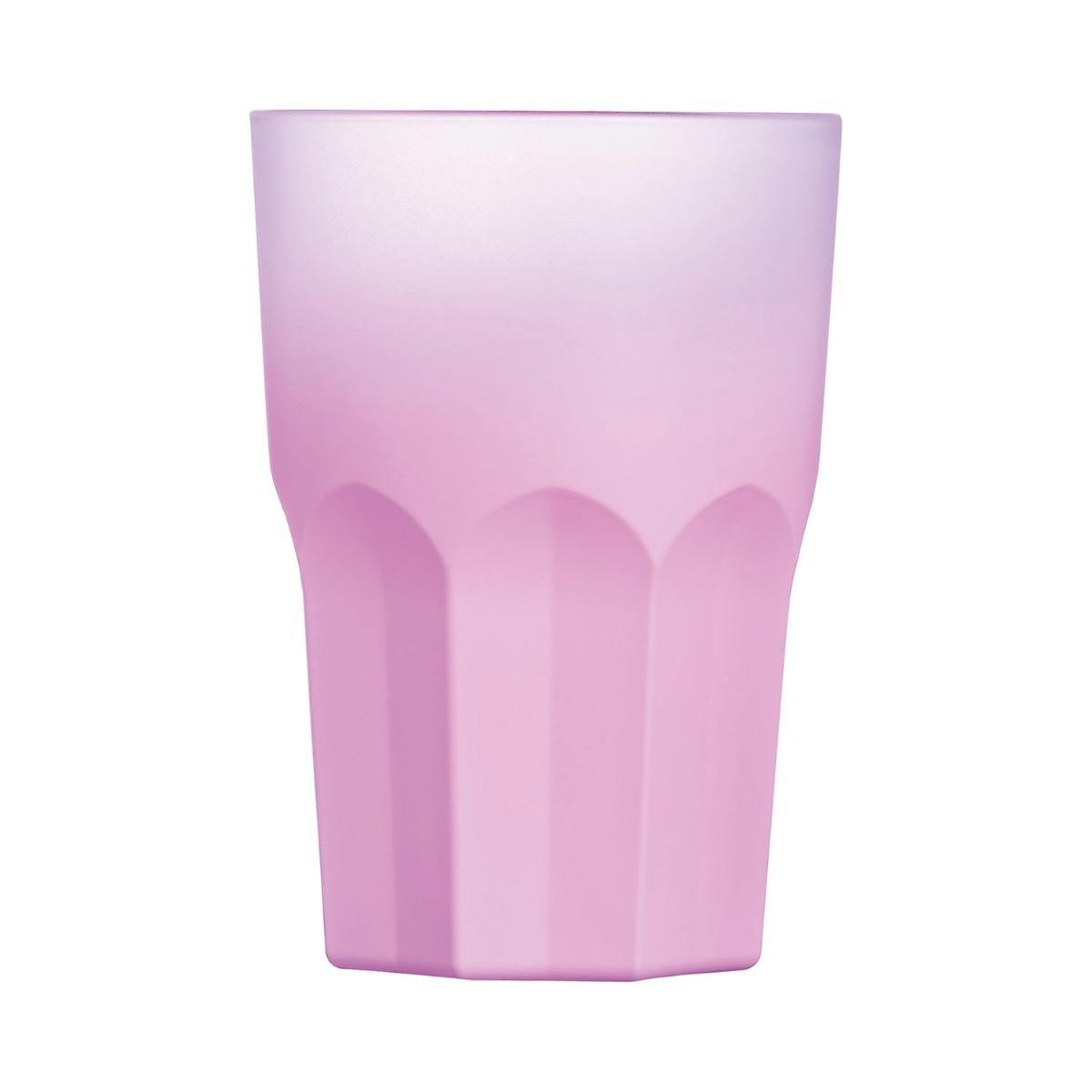 Luminarc Vaso Alto Vidrio Summer Pop 40 cL Rosa Mate - Pack 6 Unidades - Fabricado en Francia - Apto Lavavajillas y Frigorífico