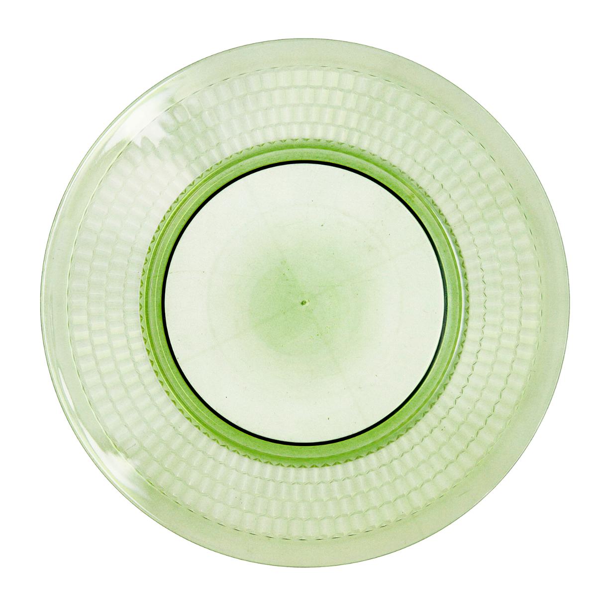 Quid Plato Llano Poliestireno Viba 27 cm Verde, Extra Resistente, Apto Lavavajillas y Frigorífico, con Relieve