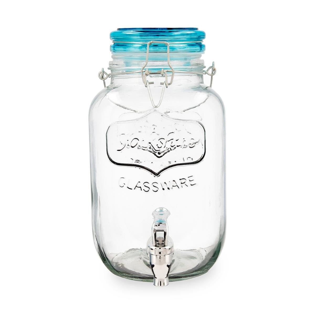 Quid Viba Dispensador de Bebidas con Tapa 4 L Vidrio Multicolor con relieve