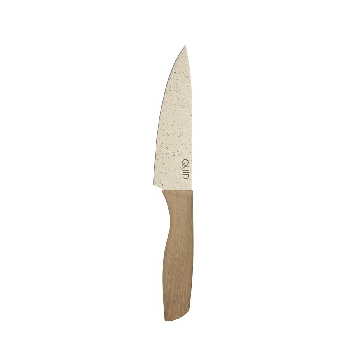 Quid Cuchillo Cocina Cocco 15 cm con Mango Baquelita Soft Touch Diseño Madera Apto Lavavajillas