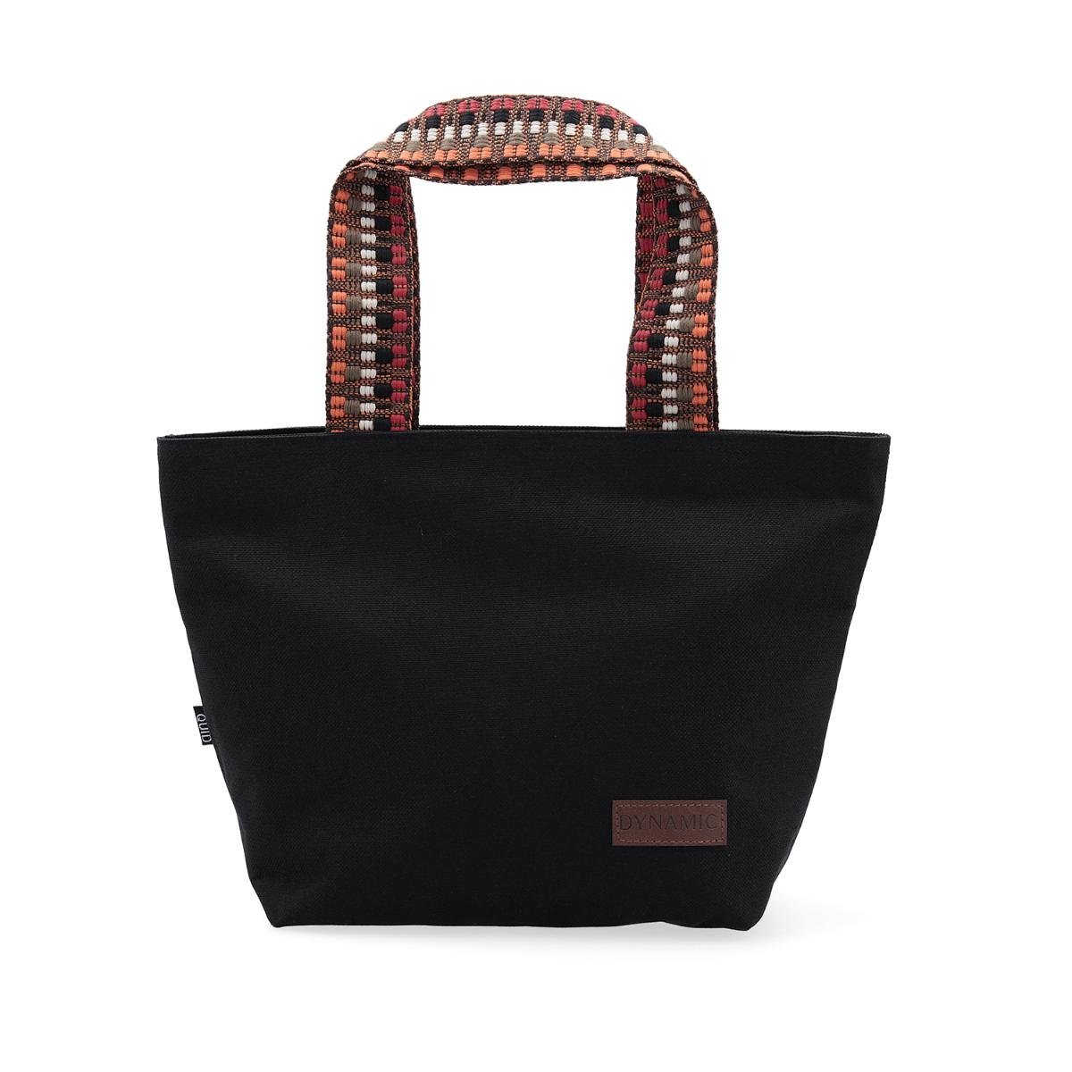 Quid Bolsa Portamenú Dynamic Textil Negra 21x12x22 cm - Interior Aislante PEVA sin BPA, Bandolera Extraíble