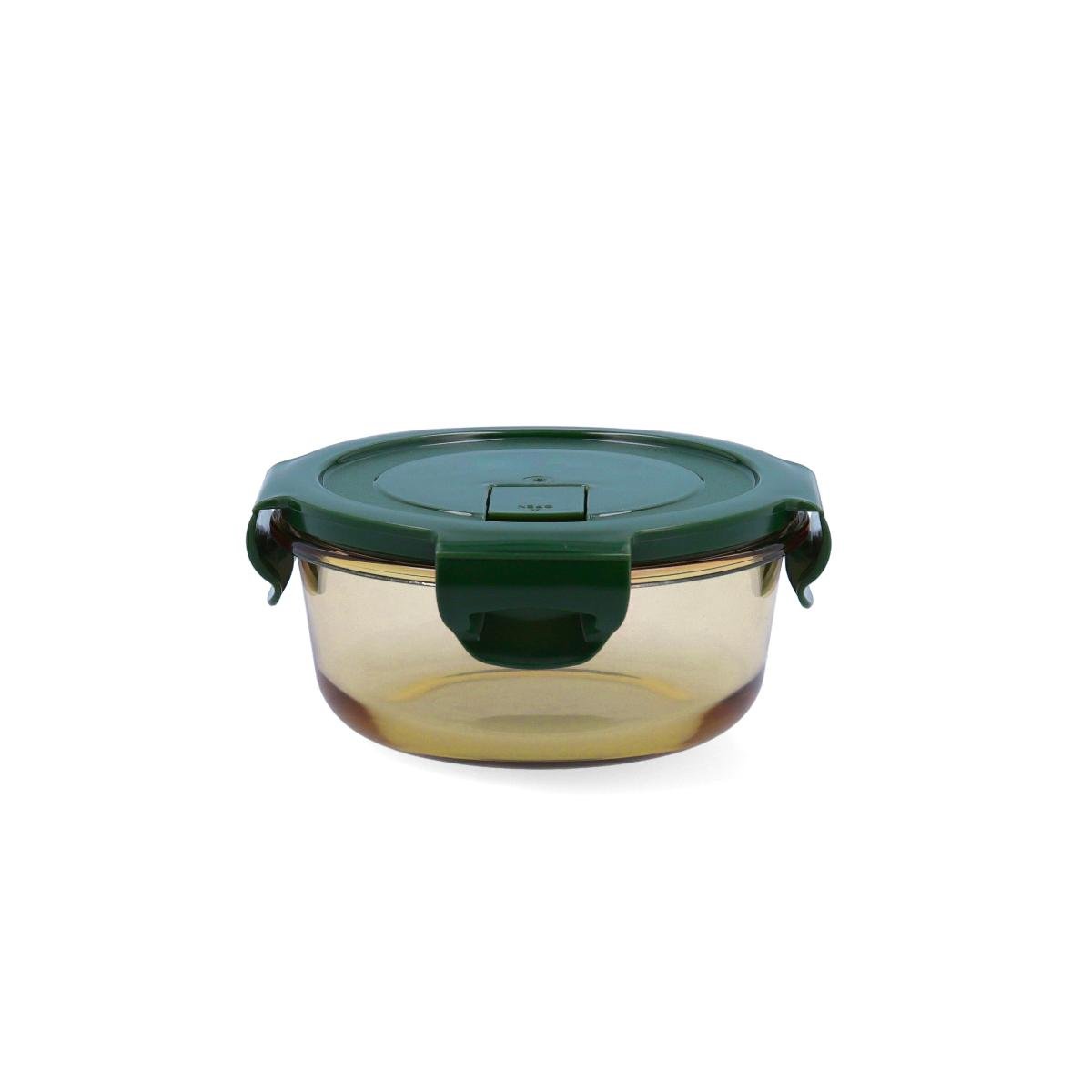 Bidasoa Recipiente Hermético Redondo Vidrio Infinity, Apto Horno/Microondas/Lavavajillas/Congelador, Resistente -20°C a 400°C, 39 cL, 13,7x6,3 cm