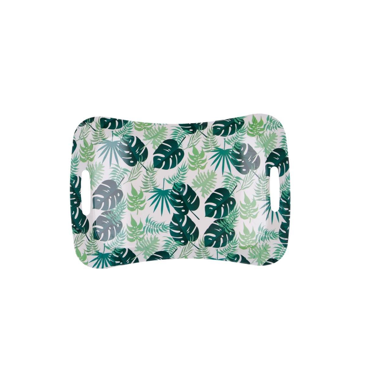 Quid Bandeja con Asas Polipropileno Habitat, Apilable, Fácil Limpieza, Decorada, Multicolor, 33,5x23x3,5 cm (Pack 12)