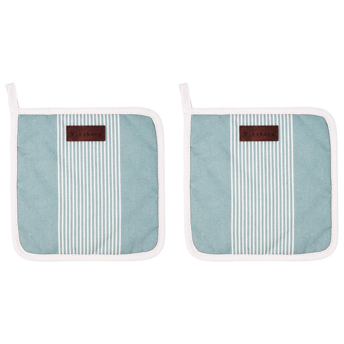 Vinthera Set 2 Agarradores de Cocina Reciclados Okapi, 20x20 cm Bicolor Textil Decorado, Larga Duración, Oeko-Tex