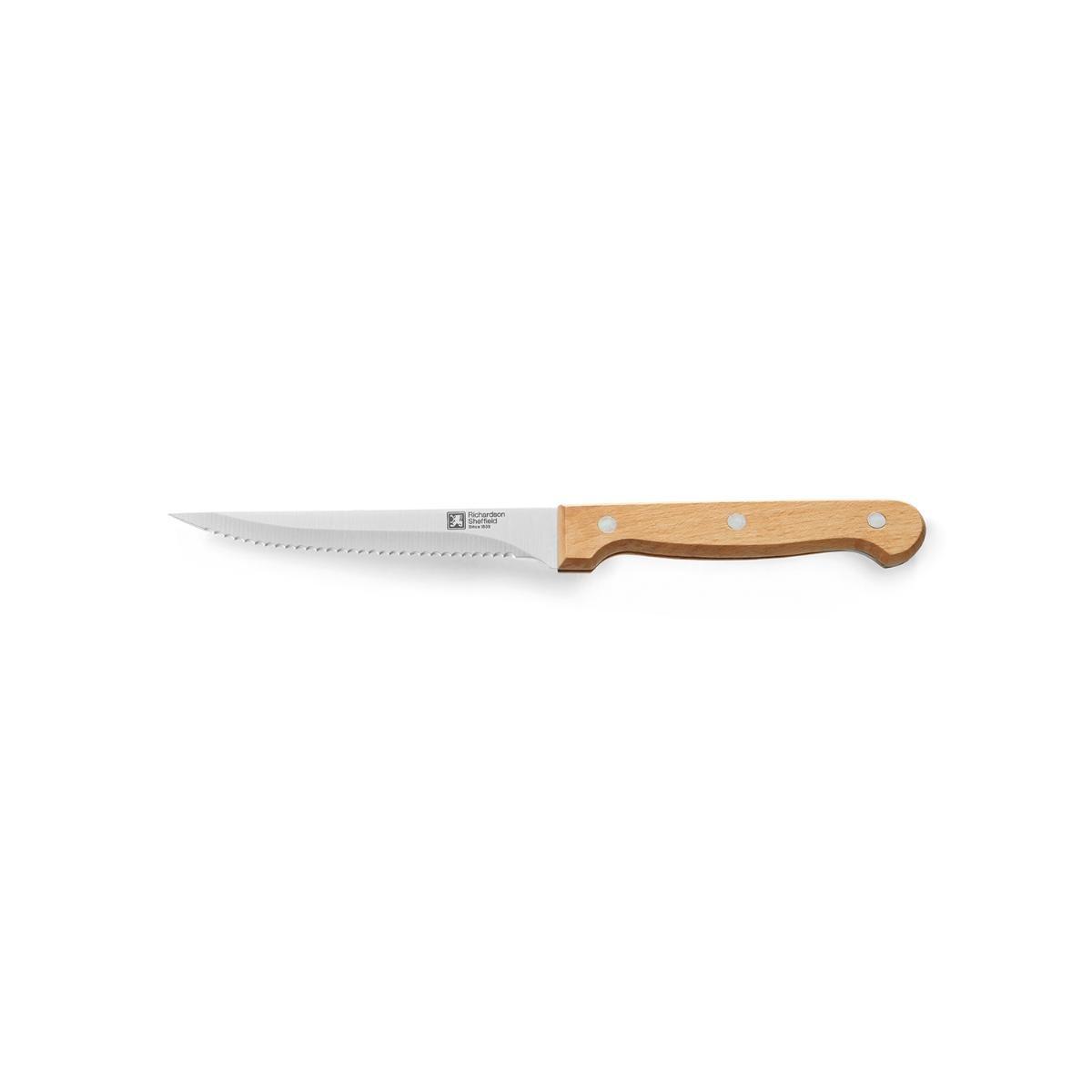 Richardson Sheffield Cuchillo Chuletero Artisan Madera Mango Ergonómico Acero Inoxidable 11 cm (6 Unidades) Apto Lavavajillas