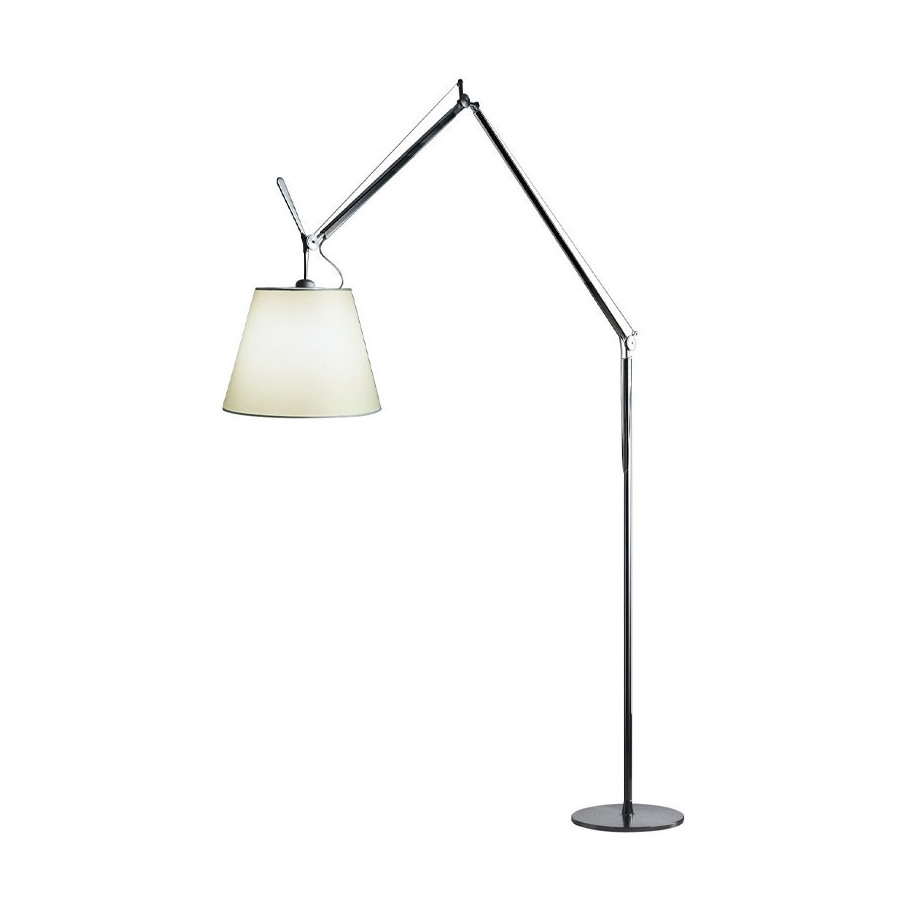 Tolomeo Mega lámpara de pie pergamino-negro, ø42cm