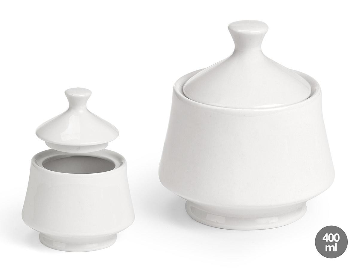 Arte Regal Azucarero de Porcelana Blanca 400 ml, 10x11x10 cm (36 Unidades)