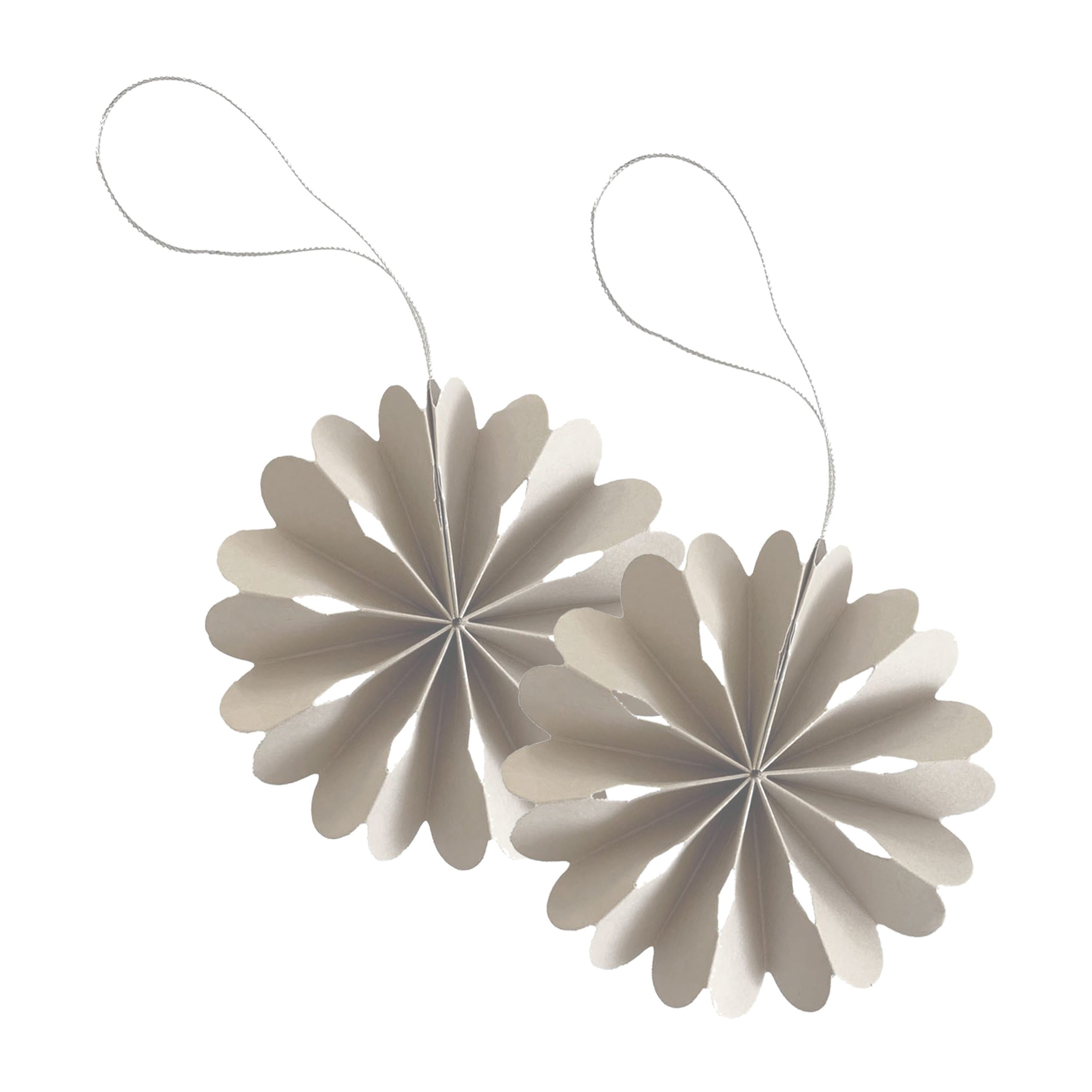2 Colgantes de Navidad Paper Flowers Natural