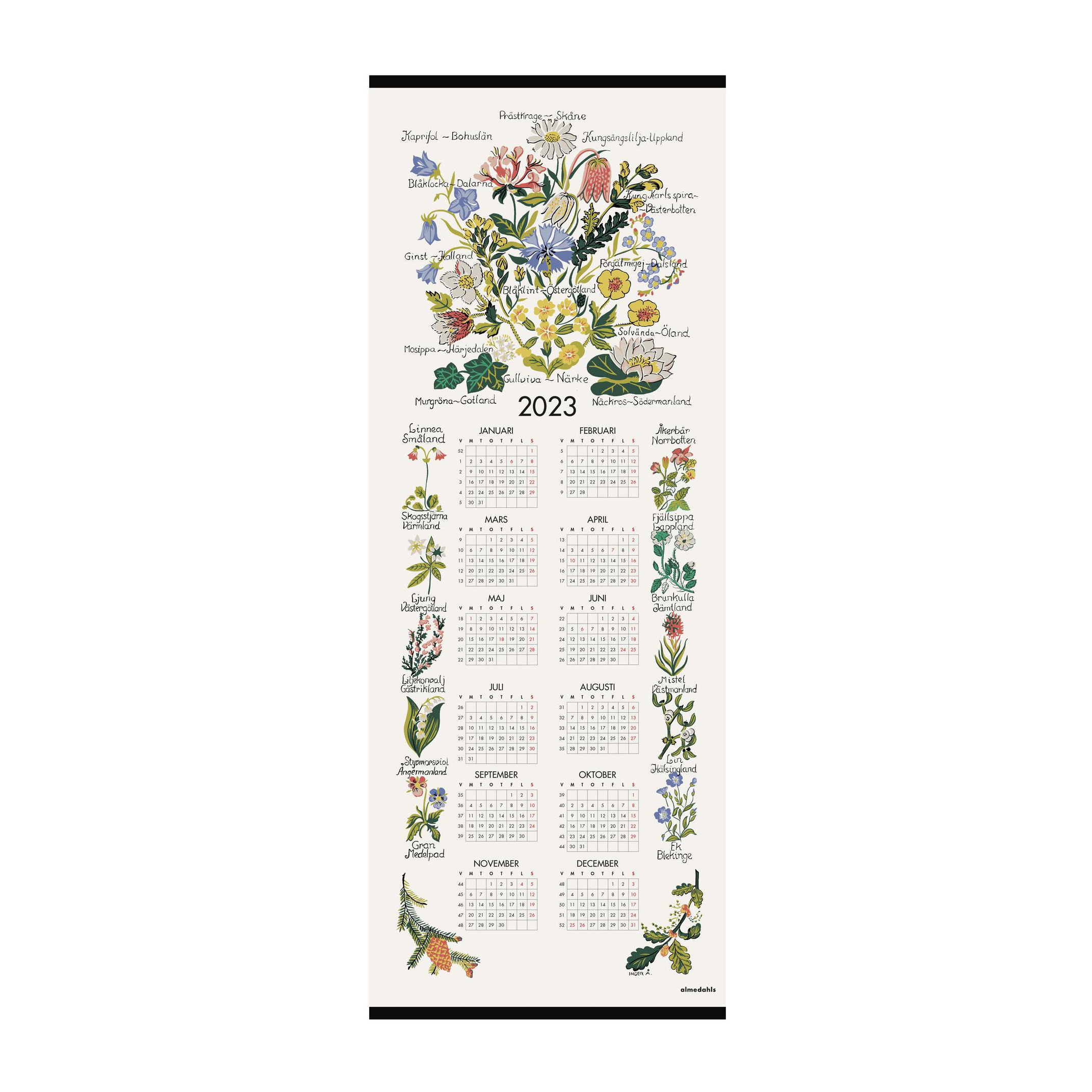 Calendario flores regionales 2023 35x90 cm