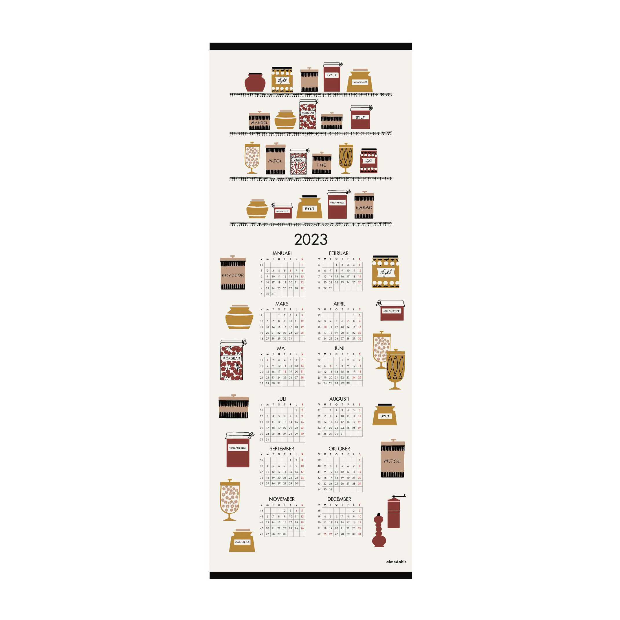 Calendario mermeladas y conservas 2023 35x90 cm