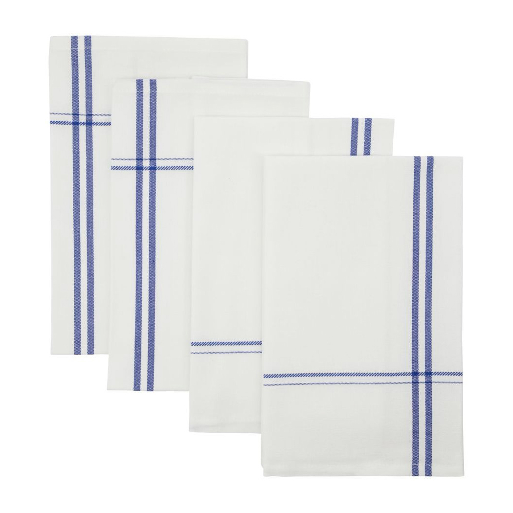 4 Servilletas de tela Amow 32x52 cm blanco-azul