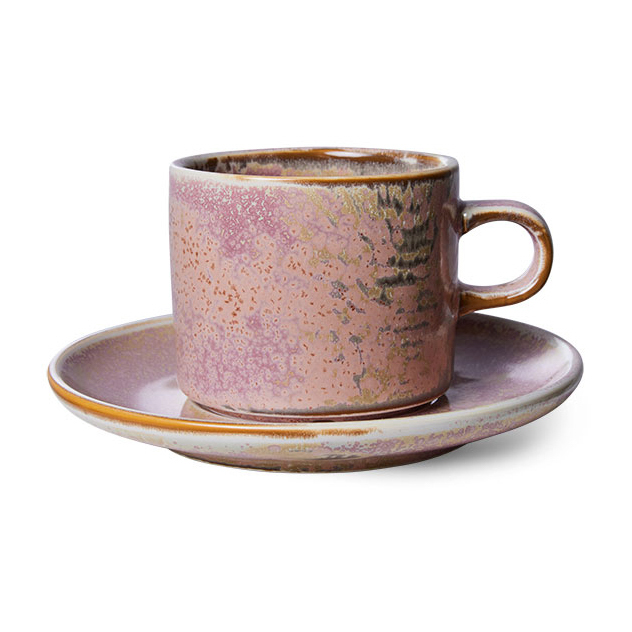 Taza y platillo Home Chef 22 cl Rustic pink