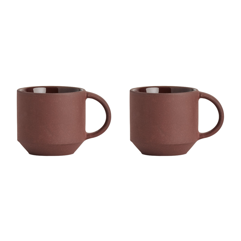 2 Tazas espresso Yuka Dark (marrón)