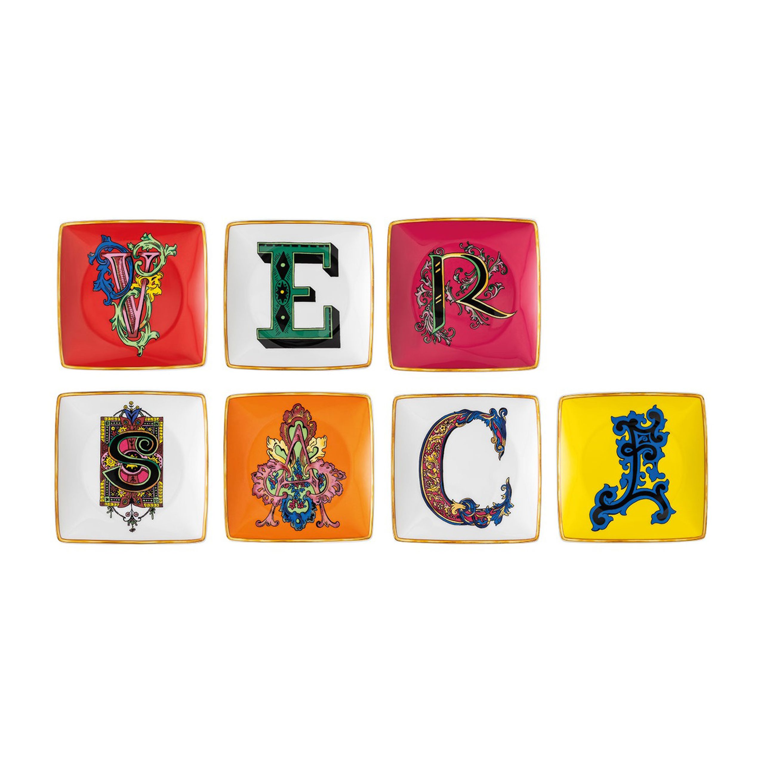Set de 7 platos Versace Holiday Alphabet 12 cm Versace