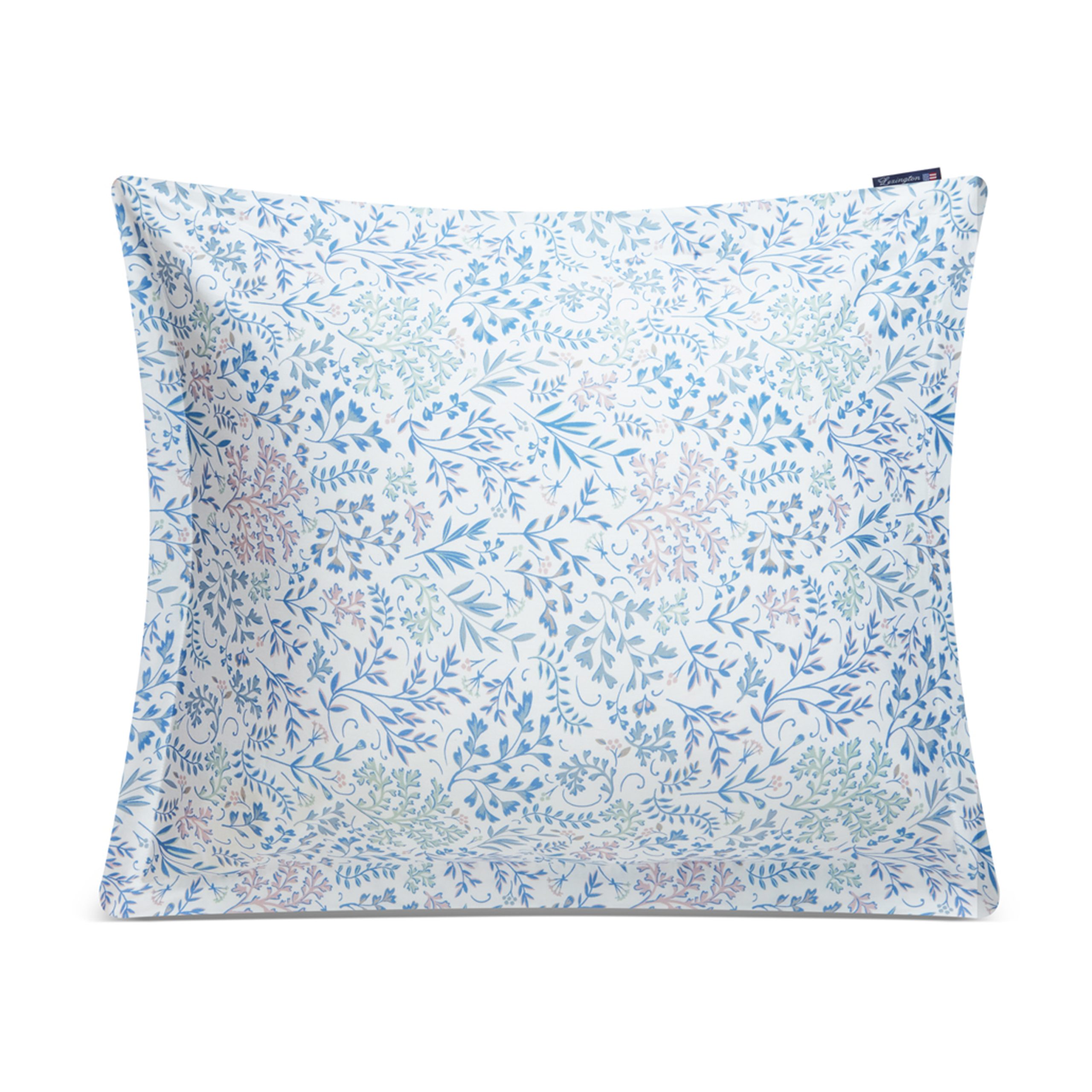 Funda de almohada Flower Printed Cotton Sateen 50x60 cm azul