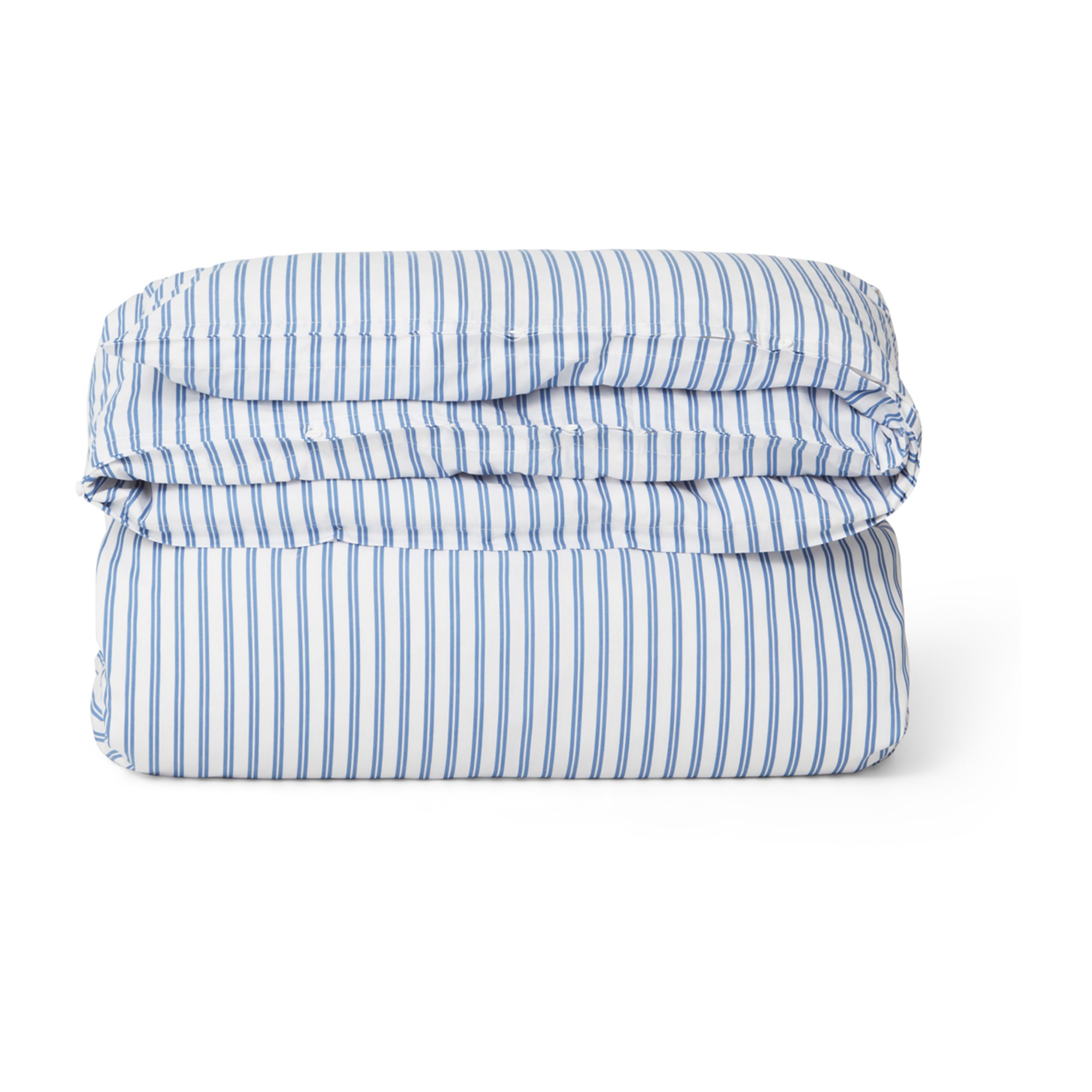 Funda nórdica Striped Cotton Poplin 150x210 cm azul