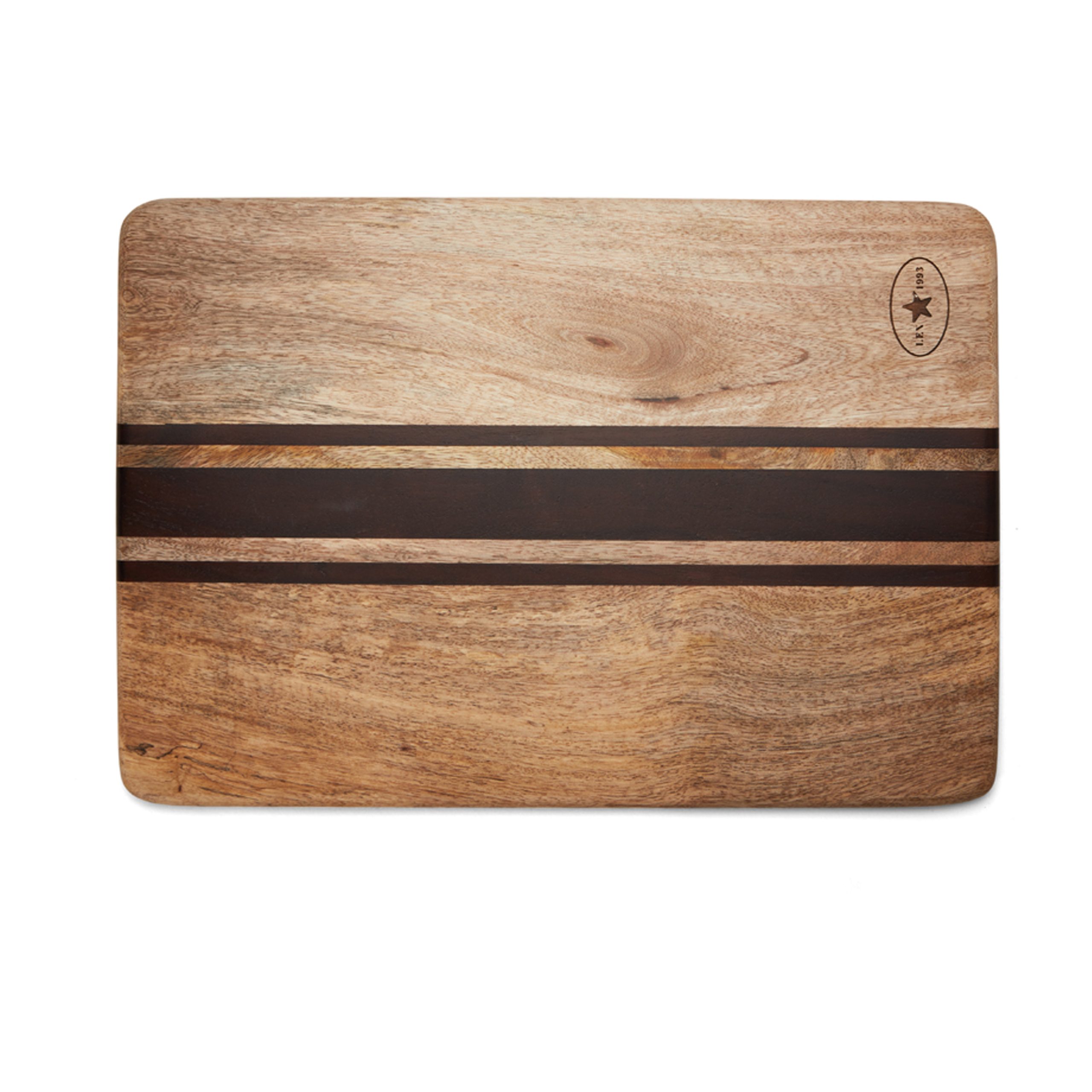 Wood serving board stripes 40x28 cm