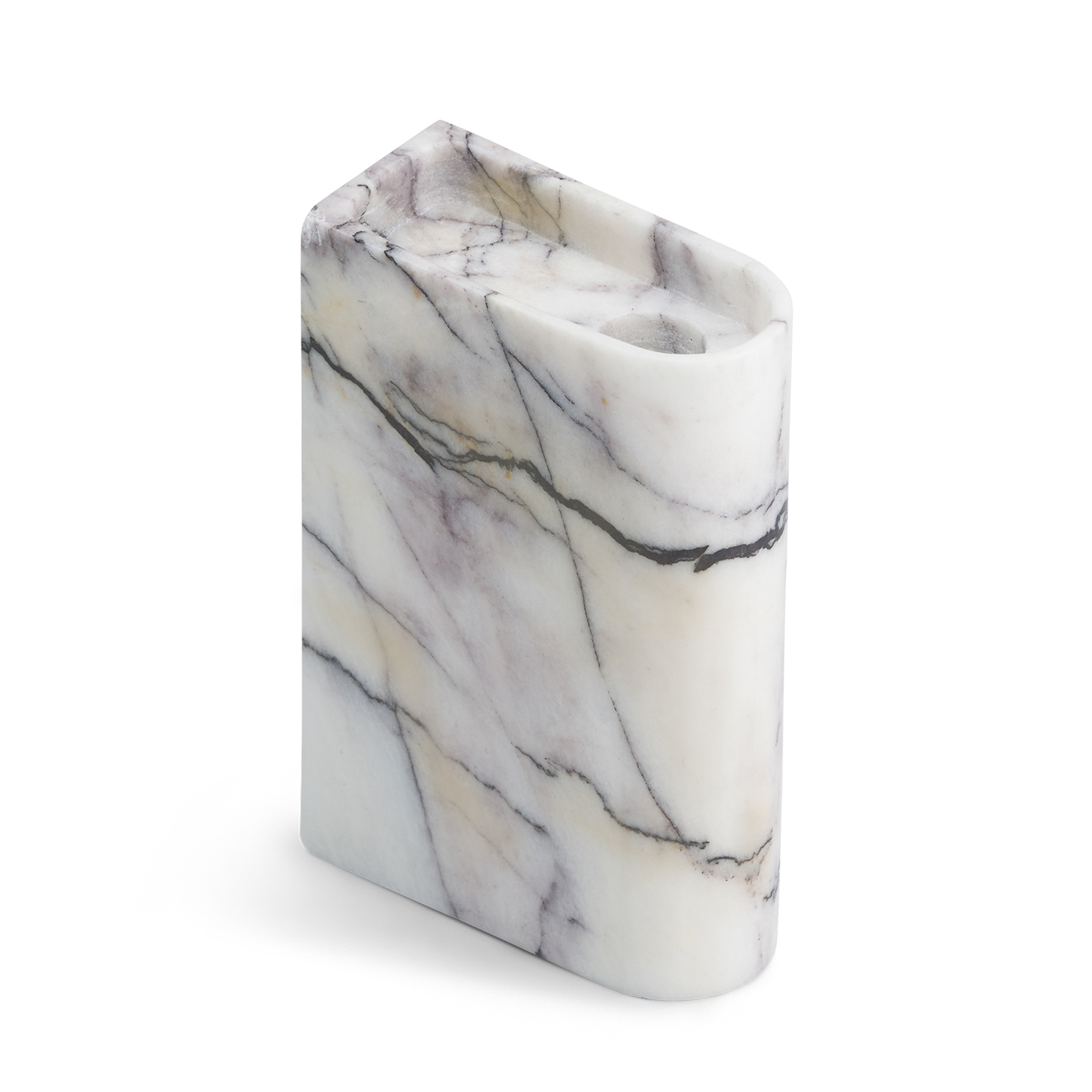 Portavelas Monolith medium Mixed white marble