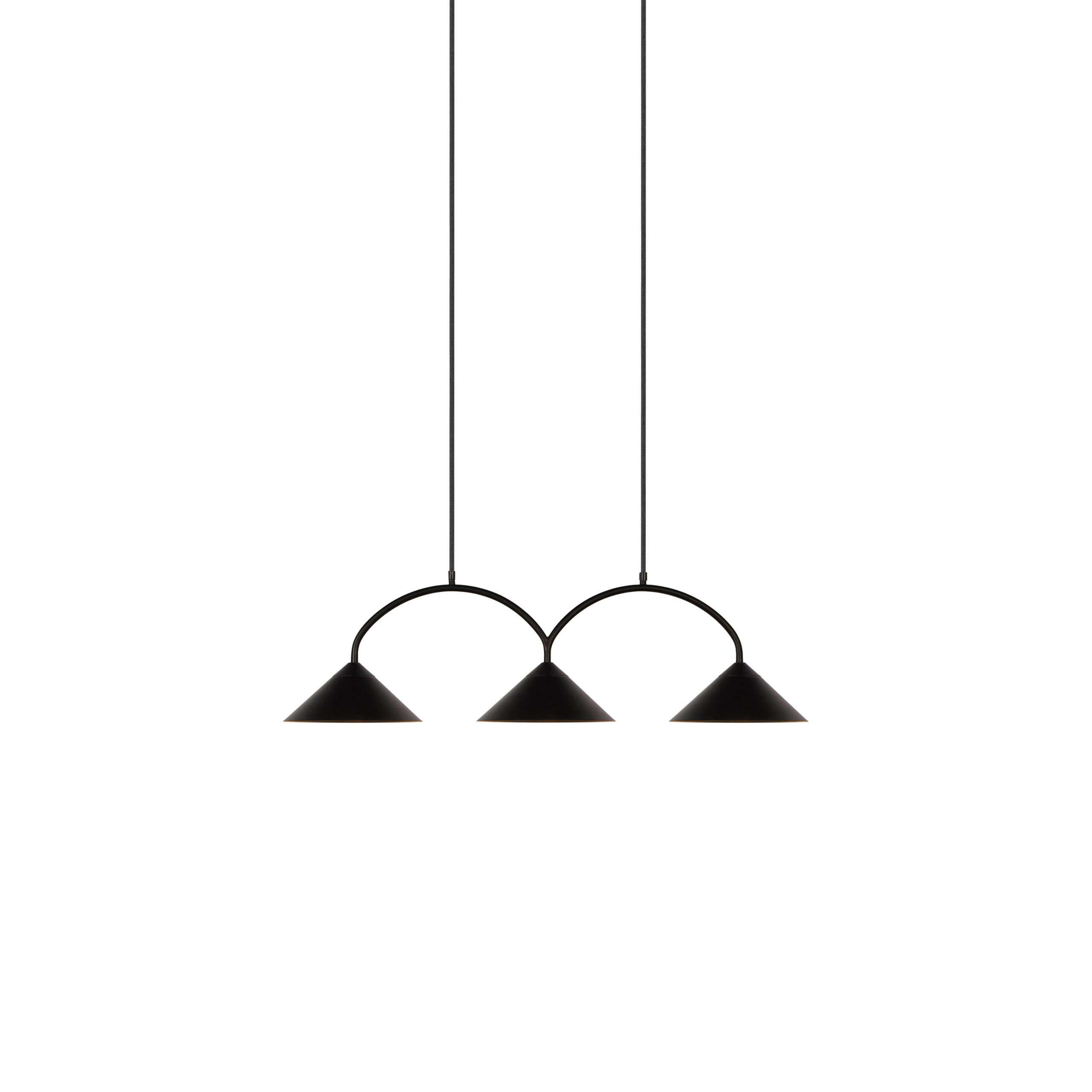 Lámpara colgante Curve 3 Negro