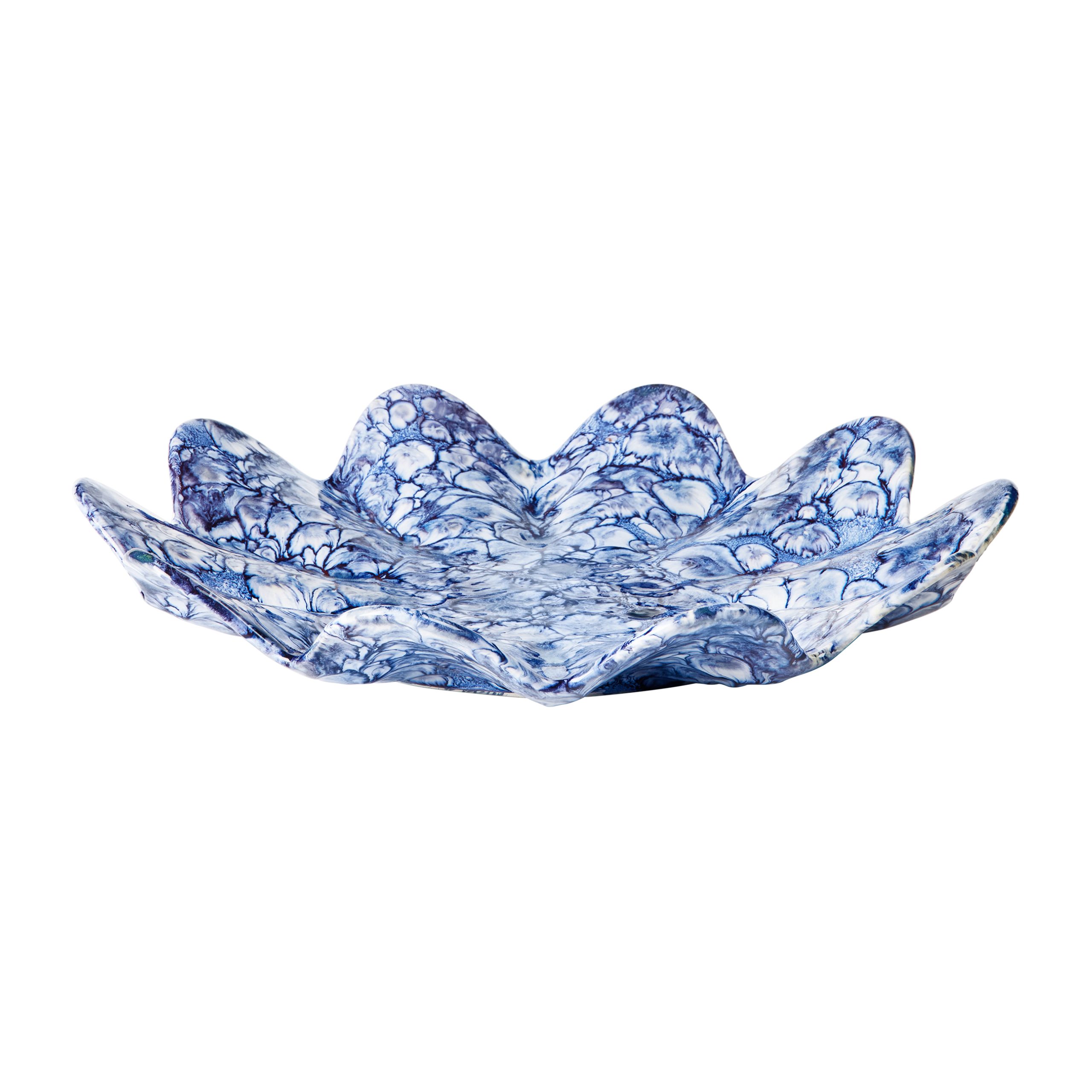 Plato decorativo Lilja Ø38 cm Intense blue-white