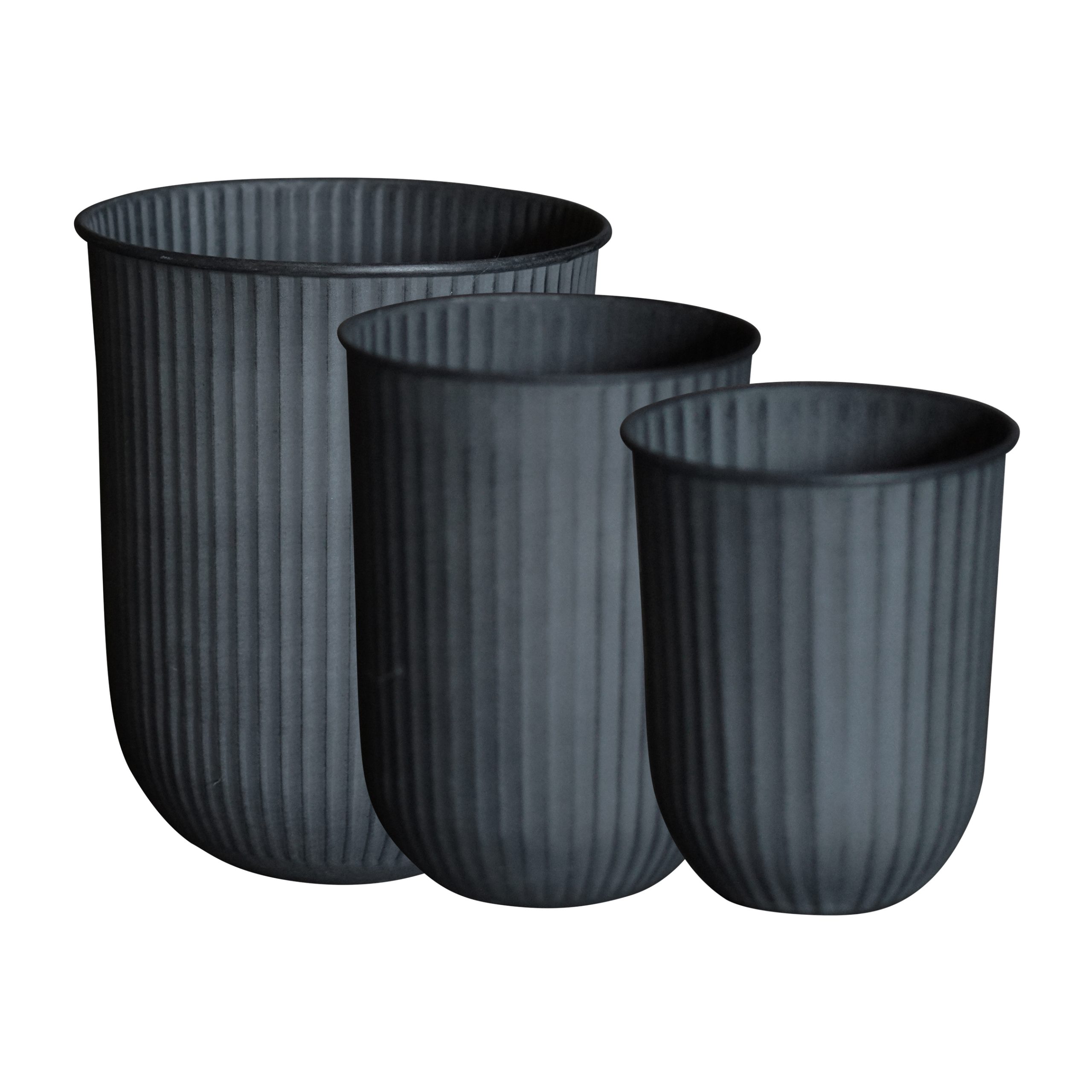 Set de 3 macetas Out stripe Black