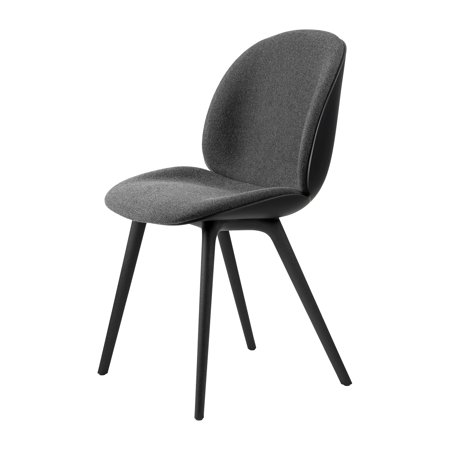 Silla Beetle dining chair front upholstered plastic base Hallingdal 65 nr.173-black