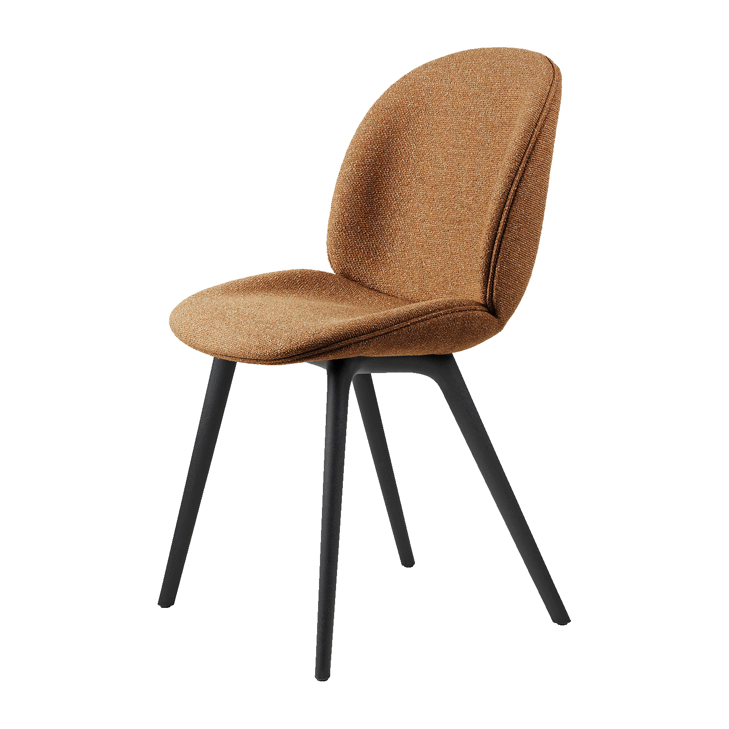 Silla Beetle dining chair fully upholstered-plastic base Around bouclé 032-black