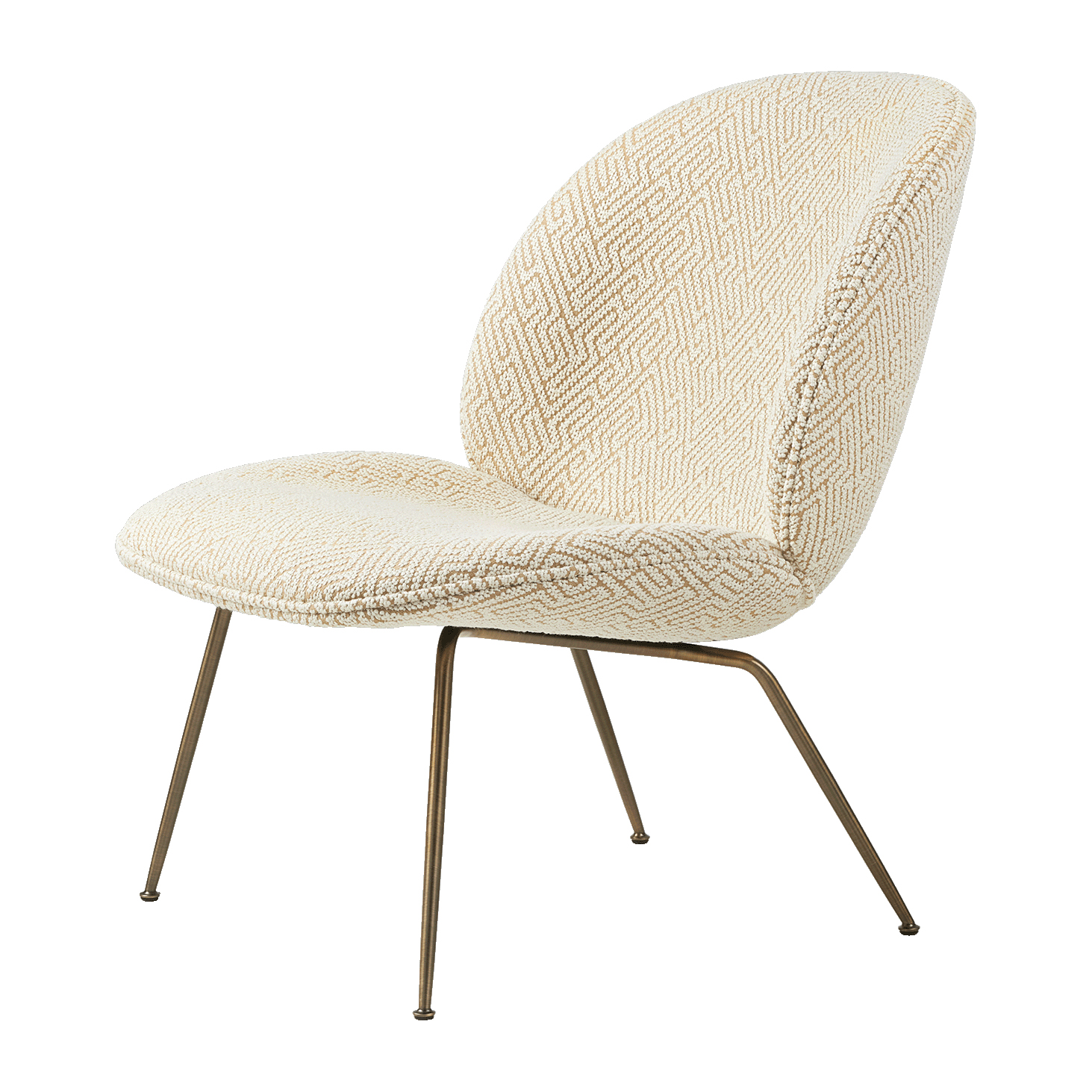 Sillón Beetle lounge chair fully upholstered conic base Dora boucle 0002-antique brass